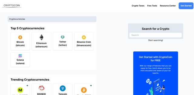 Crypto Coin Website